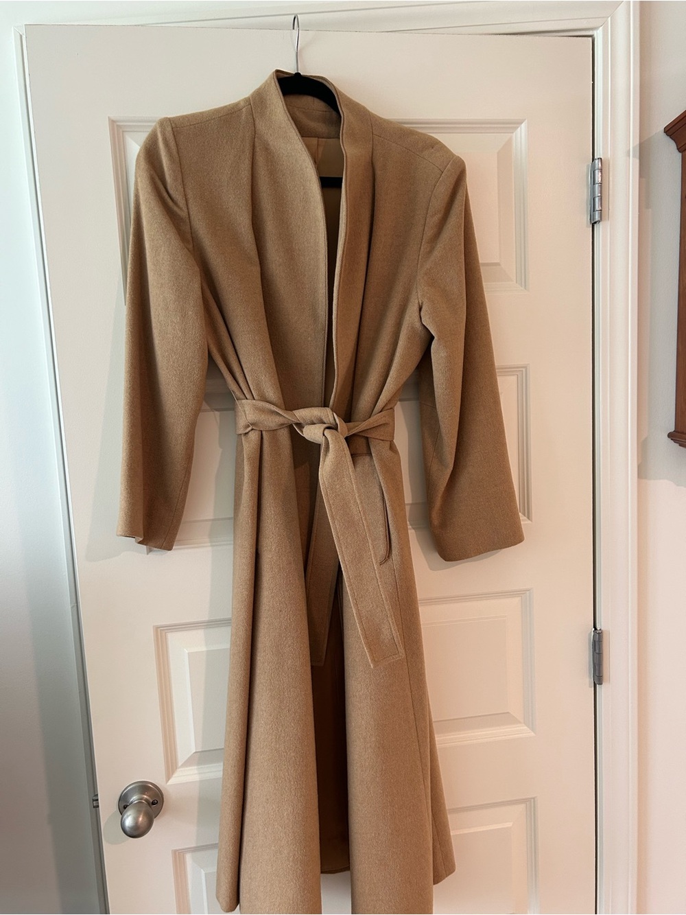 Long Camel Belted Trench Coat - Picture 8 of 9